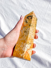Crazy Lace Agate Polished Point 730g