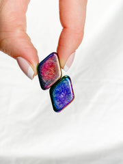 Magnetic Hematite Rainbow Diamonds Pair 42g