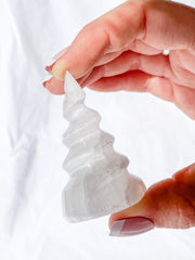 Selenite Unicorn Horn | Small