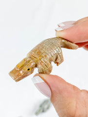 Jasper Crocodile Carving