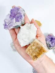 Divine Trio: Citrine + Clear Quartz + Amethyst | X Large