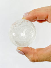 Clear Quartz Sun Face Carving