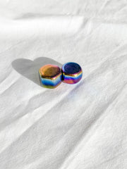 Magnetic Hematite Rainbow Hexagonal Pair 42g