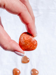 Peach MoonStone Heart | Extra Small