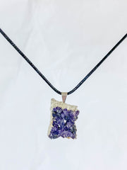 Amethyst Cluster Elegant Silver Plated Necklace
