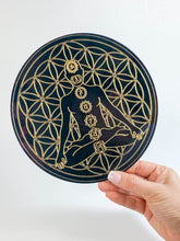 Chakra Healing with Seed of Life Mandala Disc | Black Acrylic