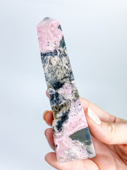 Rhodonite Obelisk with Cavity 322g