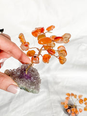 Wire Tree Carnelian on Amethyst Base
