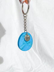 Worry Stone Keyring Dyed Blue Howlite