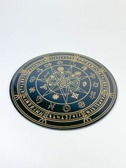 Astrology Pendulum Divination Disc | Black Acrylic