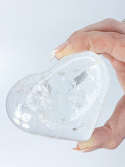 Clear Quartz Heart with Manifestation | XX Large