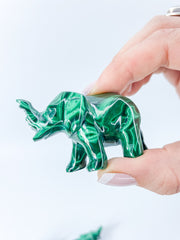 Malachite Elephant Carving