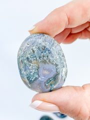 Moss Agate Worry Stone