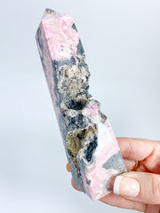 Rhodonite Obelisk with Cavity 322g