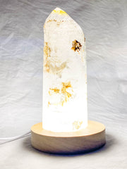 Round Wooden USB Light Base Stand with Adapter | Medium