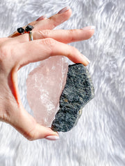 Rose Quartz and Black Tourmaline House Protection | Large