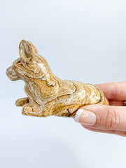 Picture Stone Jasper Cat Carving