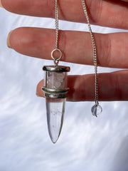 Clear Quartz and Rose Quartz Pendulum