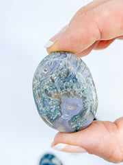 Moss Agate Worry Stone