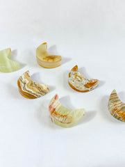 Green Onyx New Moon Carving