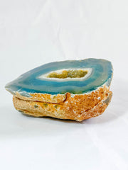 Blue Agate and Died Quartz Geode 3.9kg