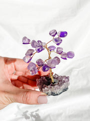 Wire Tree Amethyst on Amethyst Base