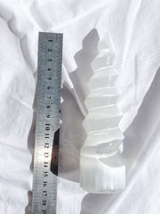 Selenite Unicorn Horn | Medium