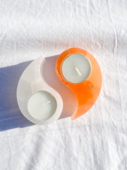 Selenite Yin & Yang Polished Candle Base