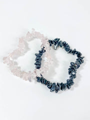Rose Quartz and Black Tourmaline | Bracelet Set Personal Protection