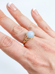 Angelite Gold Plated Ring Wire Wrapped