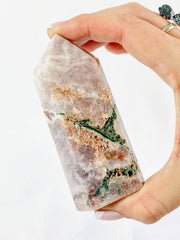 Pink Amethyst Polished Point with Inclusions 199g