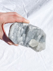 Chalcedony Cluster with Calcite inclusion 700g