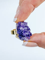 Amethyst Cluster Ring Gold Plated