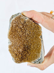 Caramel Amethyst CutBase Cluster 346g