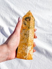 Crazy Lace Agate Polished Point 730g