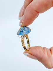 Apatite Gold Plated Ring Wire Wrapped