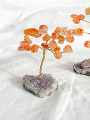 Wire Tree Carnelian on Amethyst Base