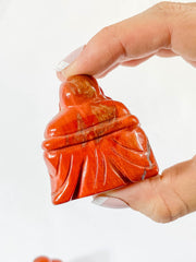 Red Jasper Buddha Carving
