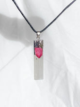Selenite with Pink Aura Quartz Pendant