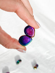 Magnetic Hematite Rainbow Teardrop Pair 42g