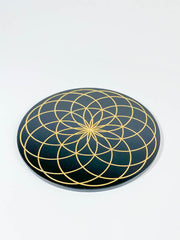 The Lotus of Life Sacred Geometry Grid Disc | Black Acrylic