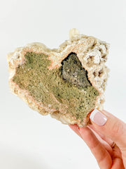 Stilbite Heart Cluster with Inclusions 434g