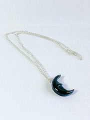 Black Obsidian New Moon Pendant