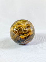 Tiger Eye Sun Face Carving