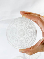 Selenite Astrology Plate Full Moon | Medium