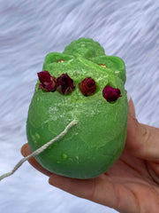 “Candles n Dreams” Coconut Vanilla and Lime Skull Candle Green