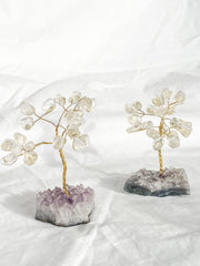 Wire Tree Clear Quartz on Amethyst Base