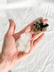 Balance Duo: Clear Quartz + Smoky Quartz | Medium