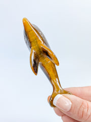 Tiger Eye Dolphin Carving