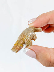Jasper Crocodile Carving